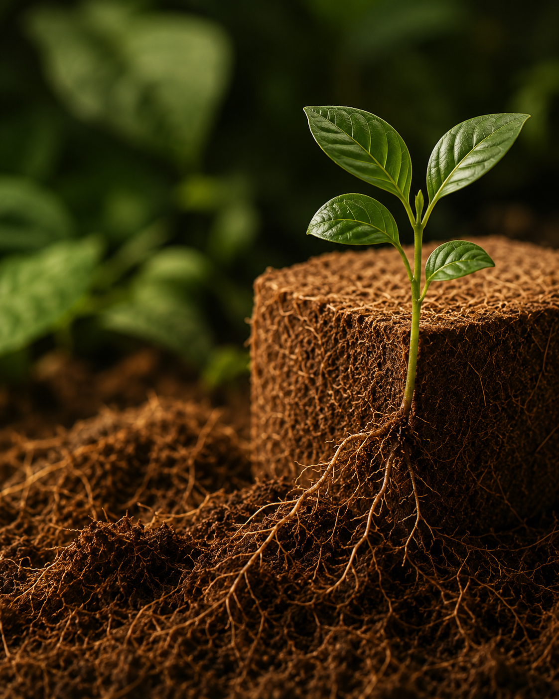 Planta em fibra de coco